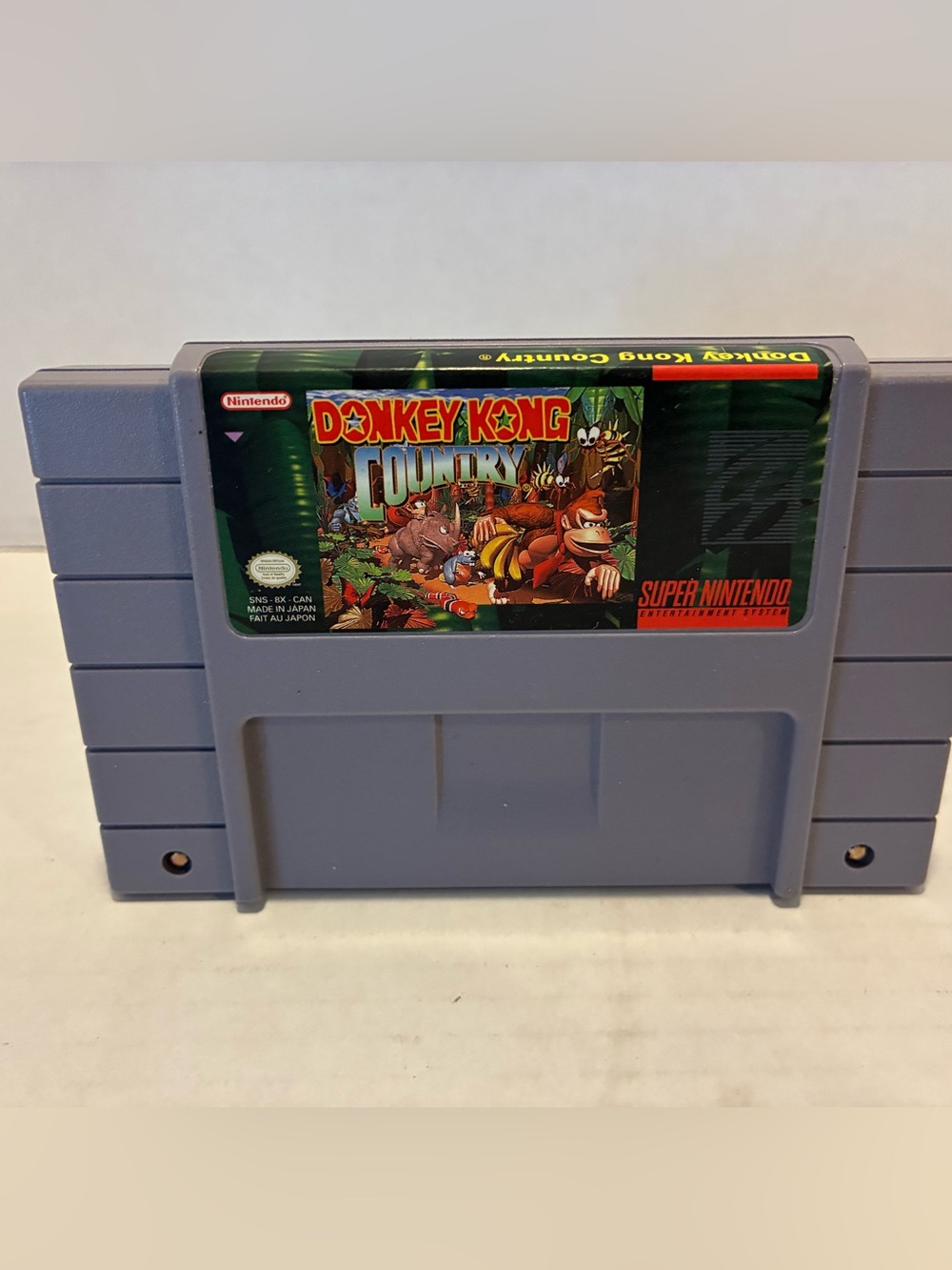 Nintendo Donkey Kong Country SNES Game Cartridge - Light Gray with Color Label